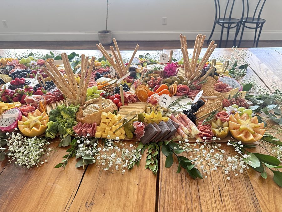 Floral overhead grazing table